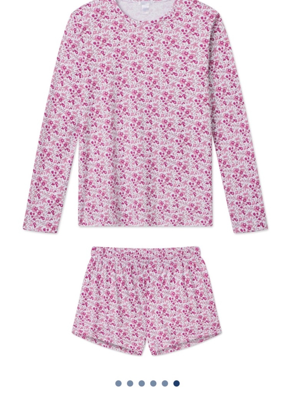 Pima Crew Long-Short Set in Dahlia Garden Floral - Picture 2 of 3